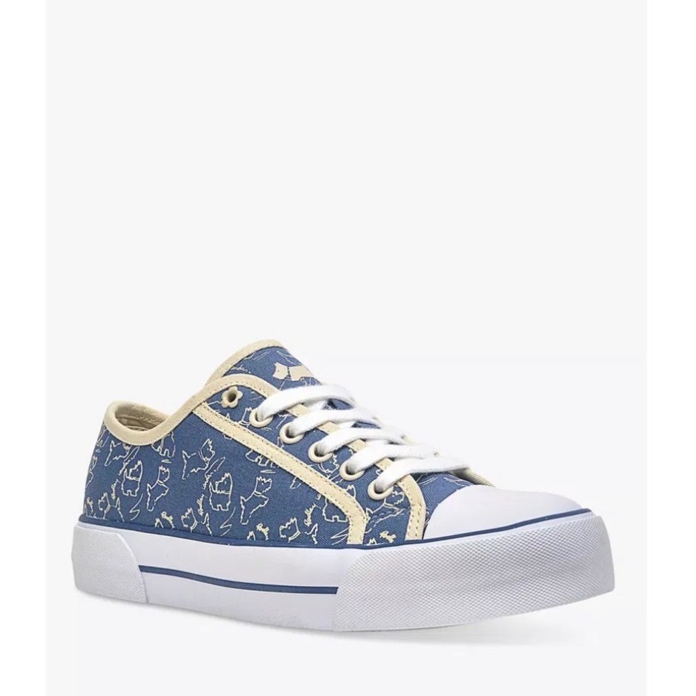 Radley London Hatton Scratchy Dog Canvas Low Top Trainers Blue Scottie Print 9
